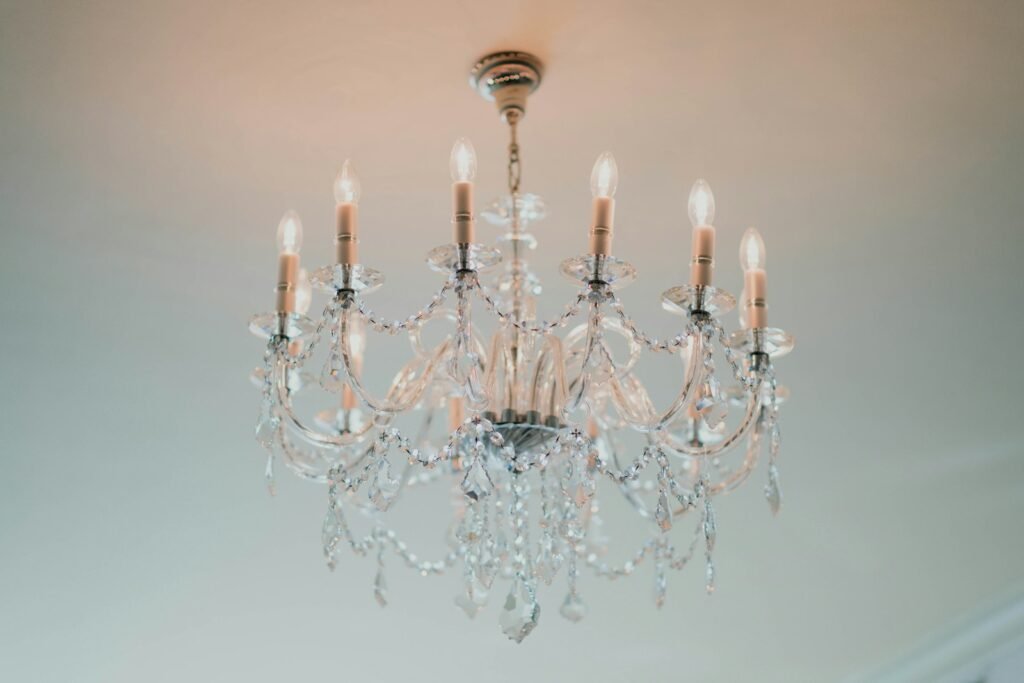 Clear glass chandelier
