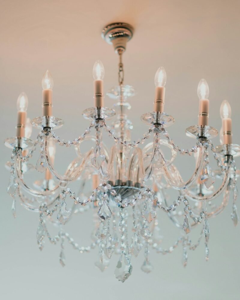 Clear glass chandelier
