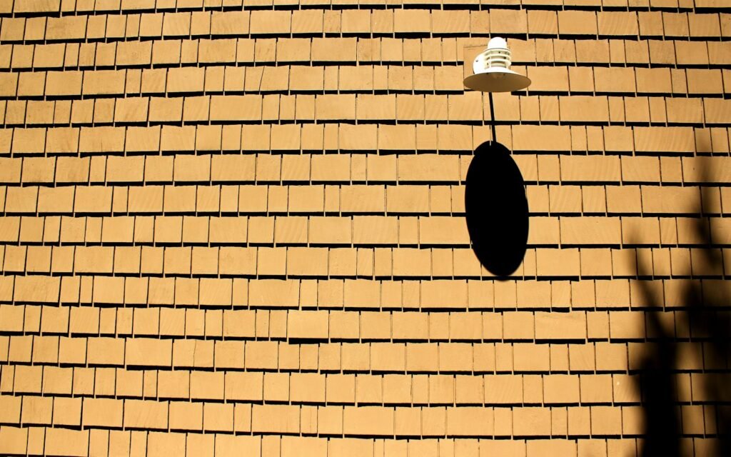 Wall light on brick
