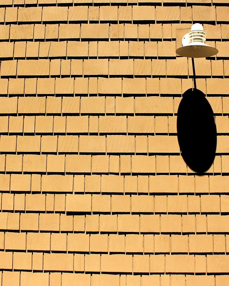 Wall light on brick