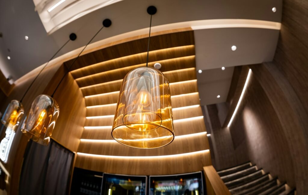 Warm pendants in an interior