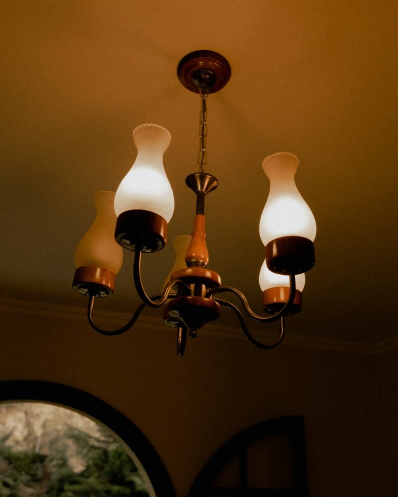 Petal glass chandelier, 5 lights, 500 mm